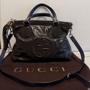 Gucci Soho Dark green Patent Leather Women's Bag